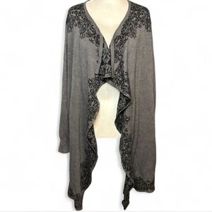 Avenue Gray and Black Women's Sweater